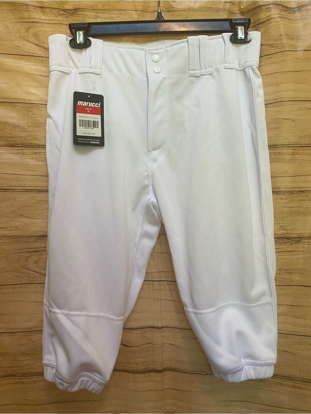 MARUCCI NWT Adult M Baseball Pants White Knicker Style